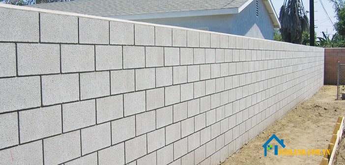 Mẫu tường rào đơn giản bằng gạch block