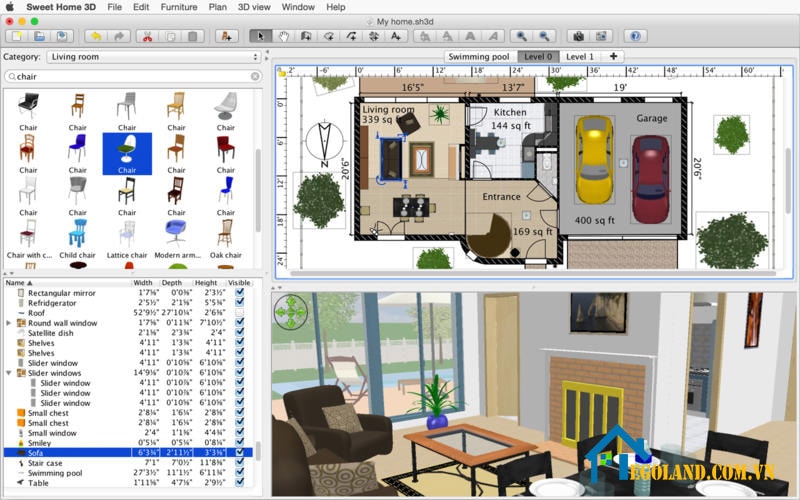 Phần mềm thiết kế Sweet Home 3D