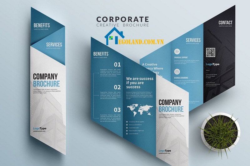 Corporate Trifold Brochure là mẫu thiết kế khá bắt mắt, độc đáo