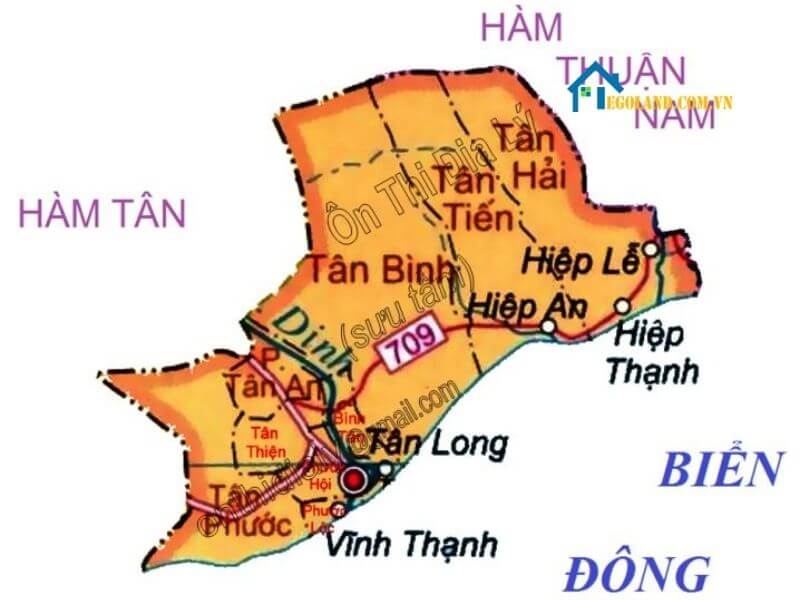 Bản đồ Bình Thuận về địa lý