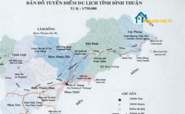 Bản đồ Bình Thuận về du lịch