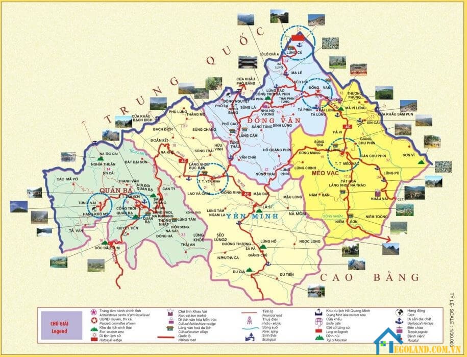 Bản đồ Hà Giang về du lịch