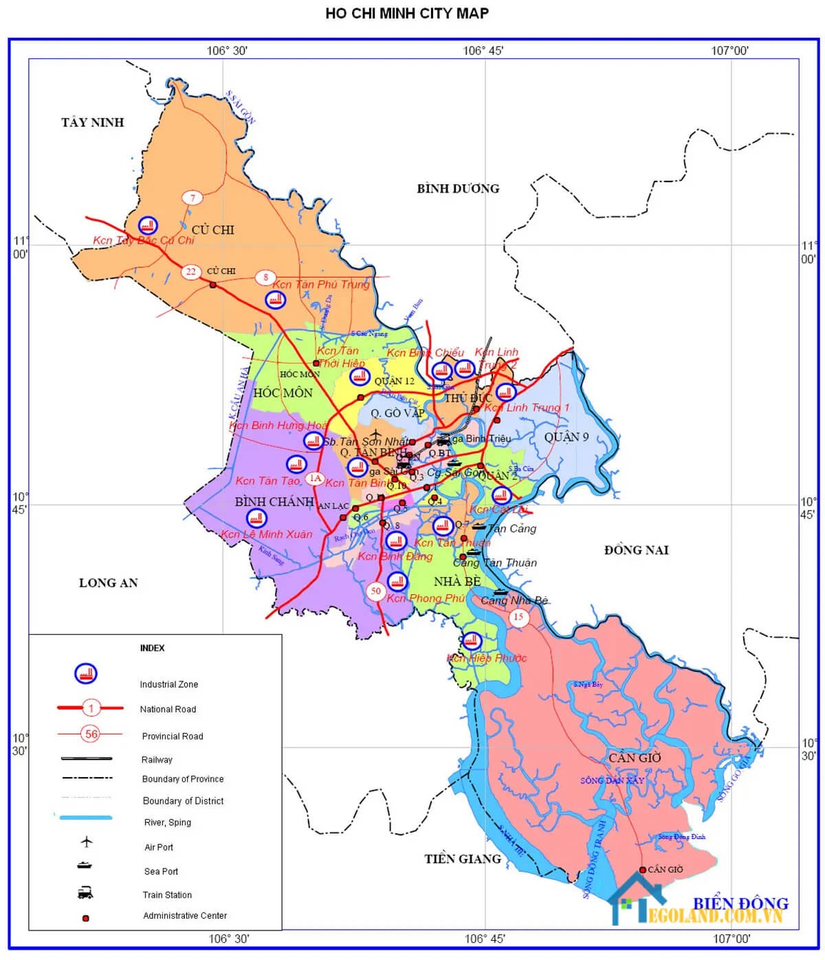 Bản đồ Hồ Chí Minh về giao thông
