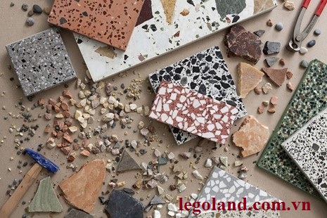 Nguyên liệu chính để tạo ra gạch Terrazzo chính là hạt đá granite