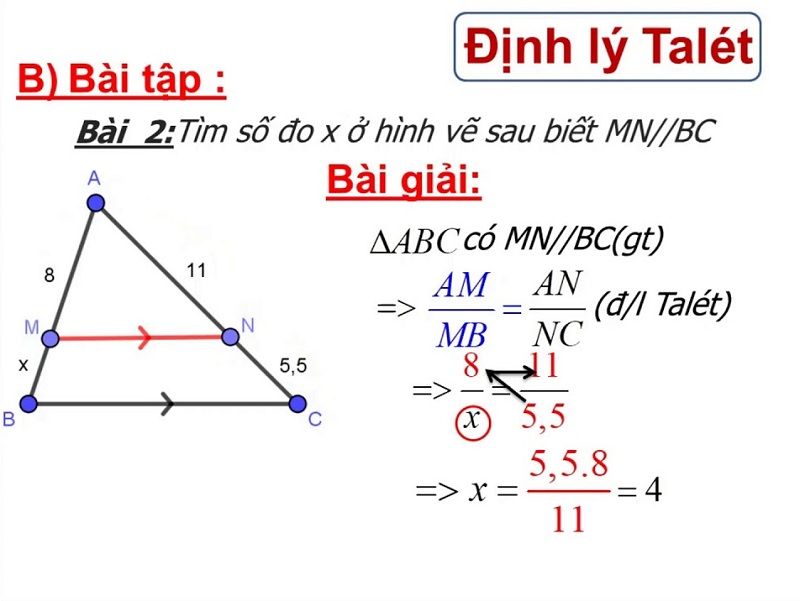 Các dạng toán của định lý talet